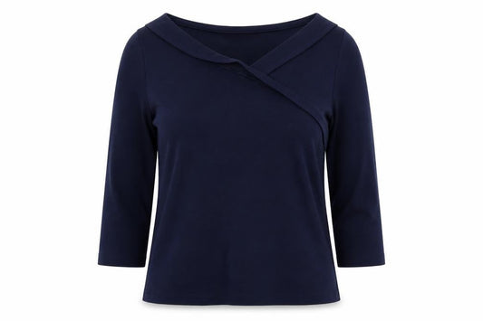 Marks and Spencer Womens Blue Viscose Basic Blouse Size 10 V-Neck