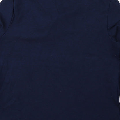 Marks & Spencer Womens Blue Viscose Basic Blouse Size 10 V-Neck
