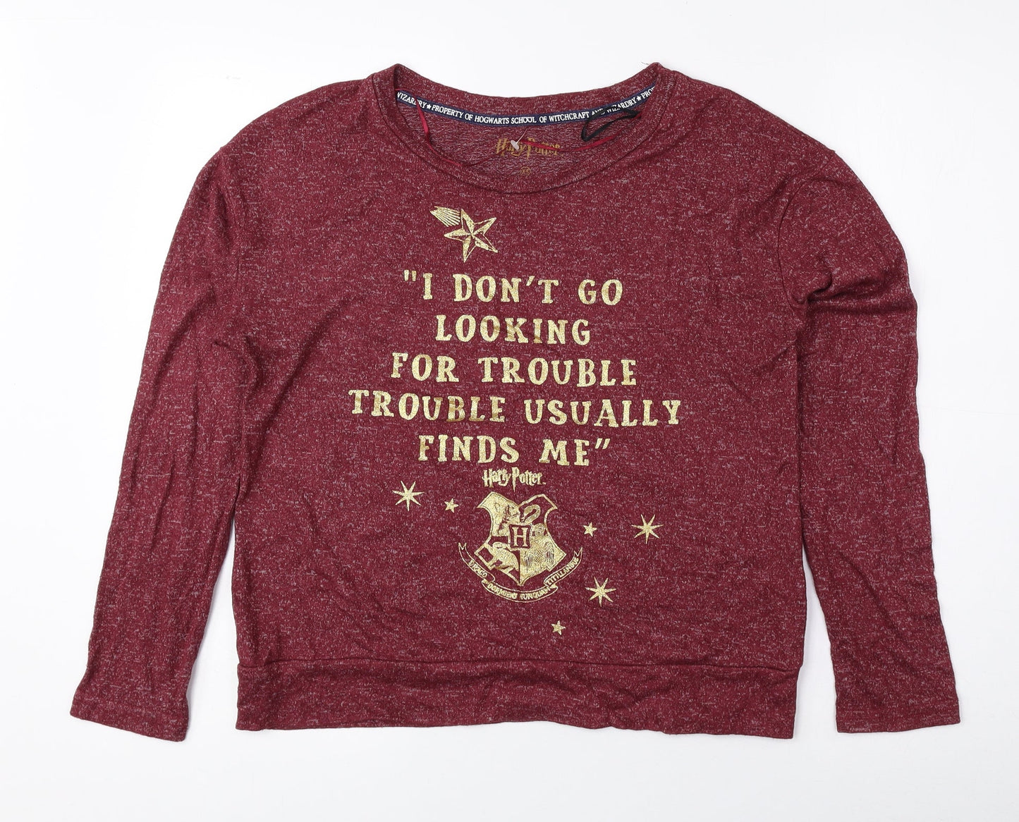 Love to Lounge Womens Red Round Neck Viscose Pullover Jumper Size XS - Harry Potter