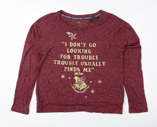 Love to Lounge Womens Red Round Neck Viscose Pullover Jumper Size XS - Harry Potter