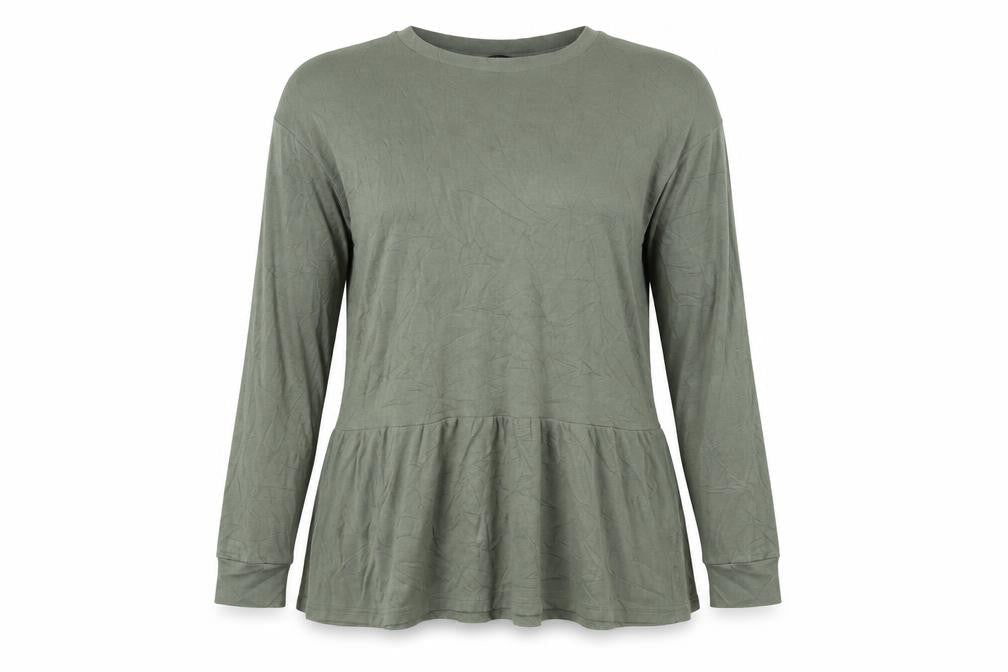 George Womens Green Cotton Basic Blouse Size S Round Neck