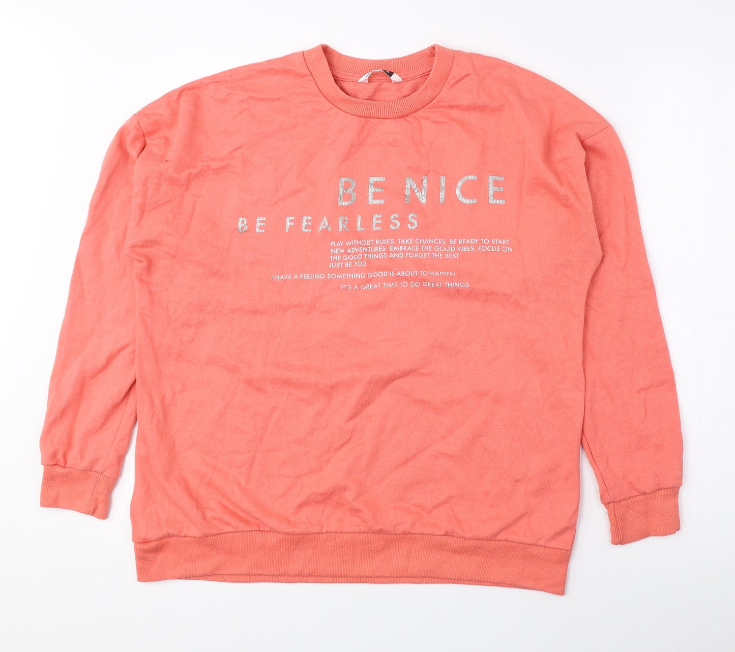 PEP&CO Womens Pink Cotton Pullover Sweatshirt Size M Pullover