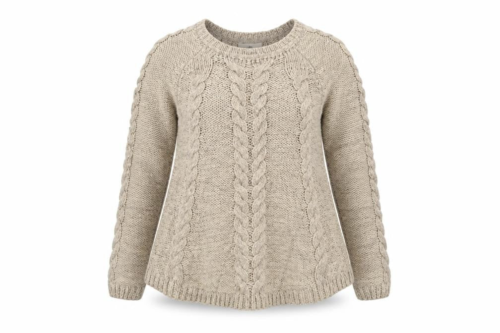 Papaya Womens Beige Round Neck Acrylic Pullover Jumper Size 12