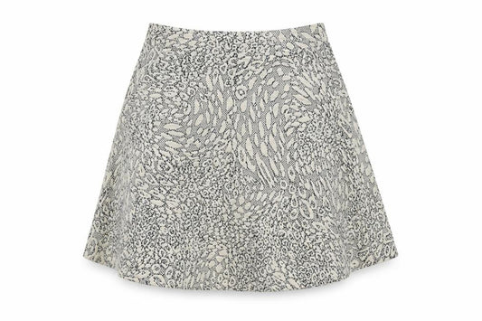 Topshop Womens Ivory Animal Print Polyester Skater Skirt Size 12