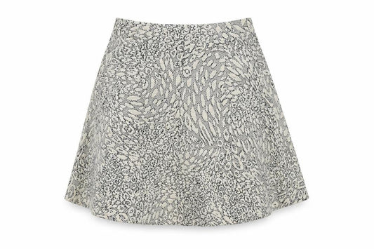 Topshop Womens Ivory Animal Print Polyester Skater Skirt Size 12