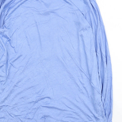 Marks & Spencer Womens Blue Viscose Basic Button-Up Size 8 Collared
