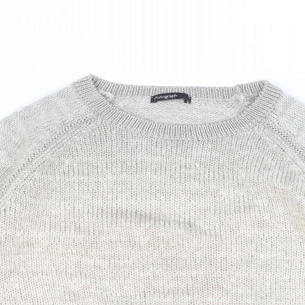 Autograph Womens Grey Round Neck Polyester Pullover Jumper Size 14