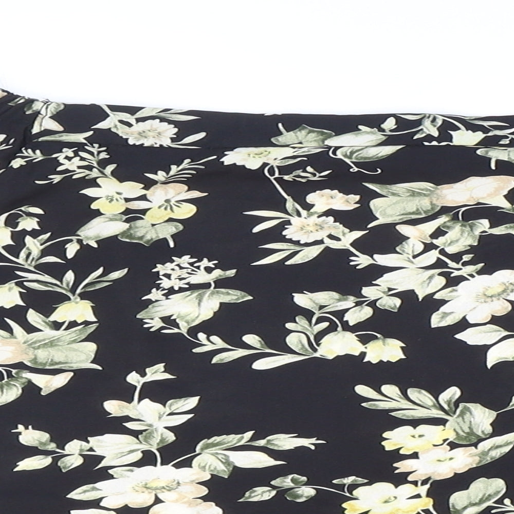 New Look Womens Multicoloured Floral Polyester Cropped Blouse Size 8 Off the Shoulder - Flared sleeves