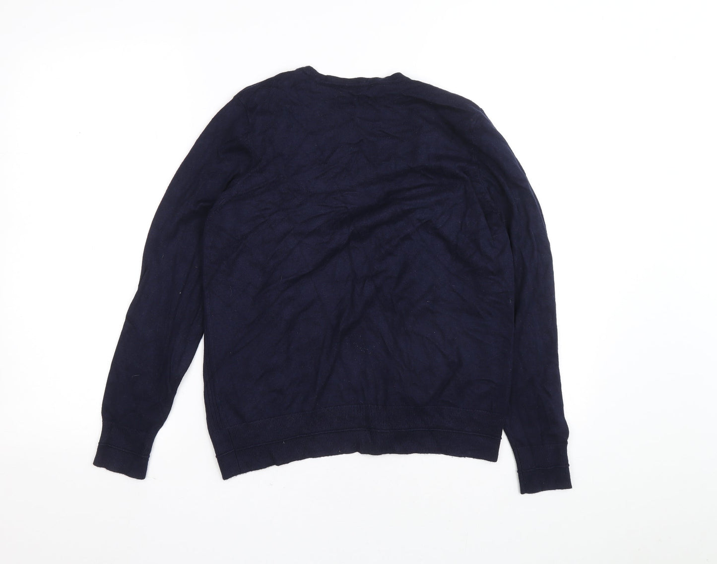 M&Co Womens Blue V-Neck Viscose Cardigan Jumper Size 12