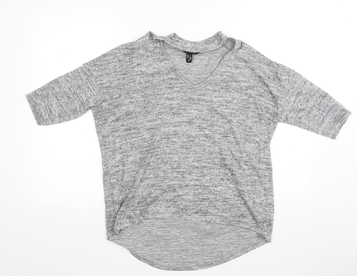 New Look Womens Grey Round Neck Polyester Pullover Jumper Size 12