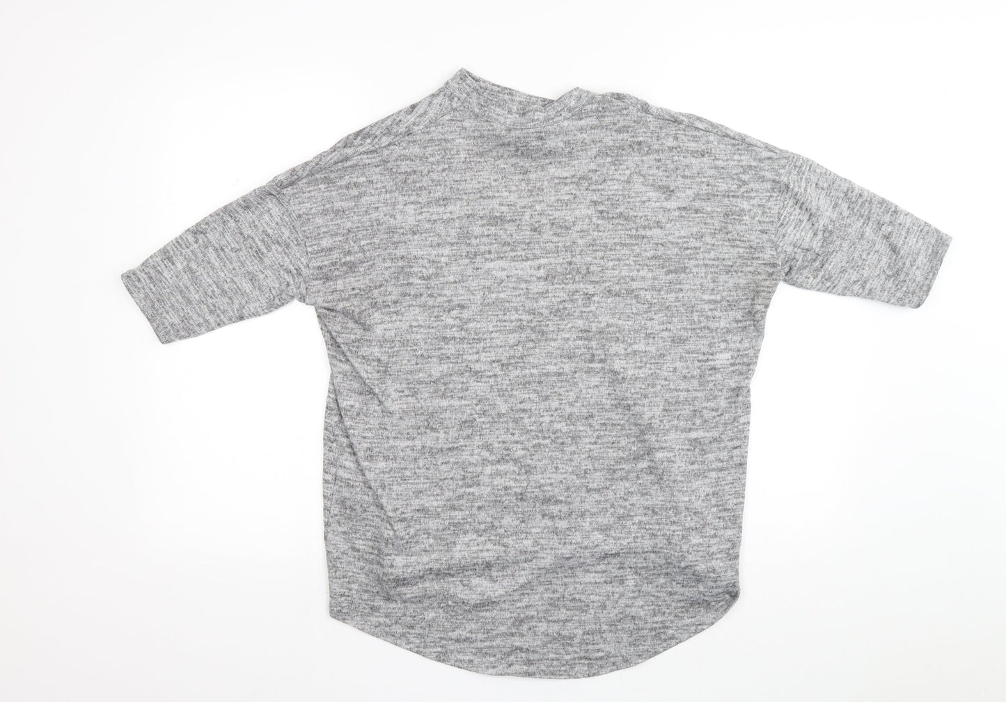 New Look Womens Grey Round Neck Polyester Pullover Jumper Size 12