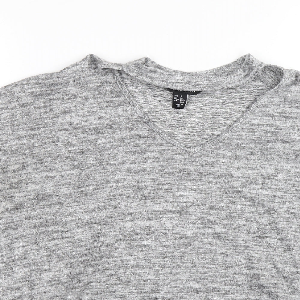 New Look Womens Grey Round Neck Polyester Pullover Jumper Size 12