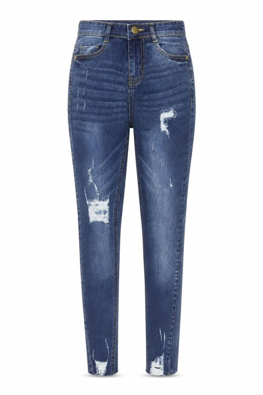 Boohoo Womens Blue Cotton Mom Jeans Size 8 L25.5 in Regular Zip