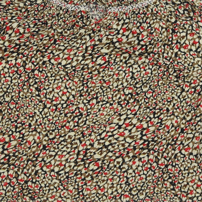 Marks & Spencer Womens Multicoloured Geometric Cotton Basic Blouse Size 8 Round Neck