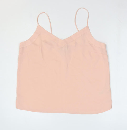Topshop Womens Pink Polyester Camisole Blouse Size 14 V-Neck