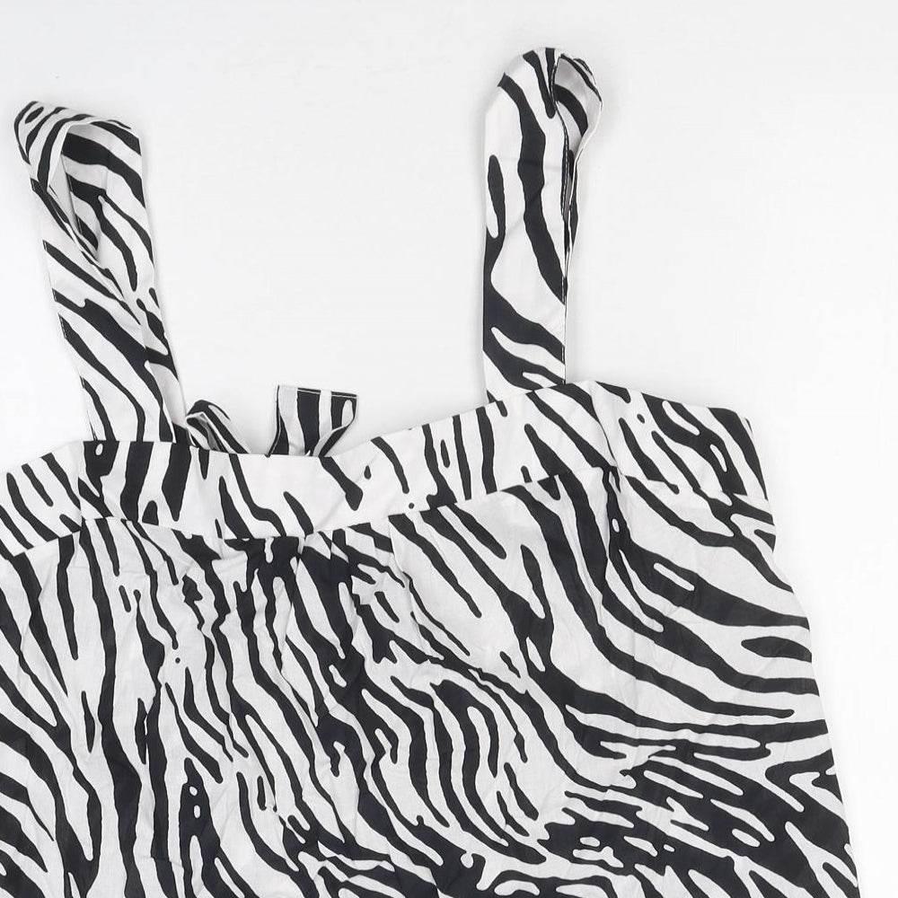 Marks and Spencer Womens Multicoloured Animal Print Polyester Basic T-Shirt Size 14 Sweetheart - Tie Zebra Print
