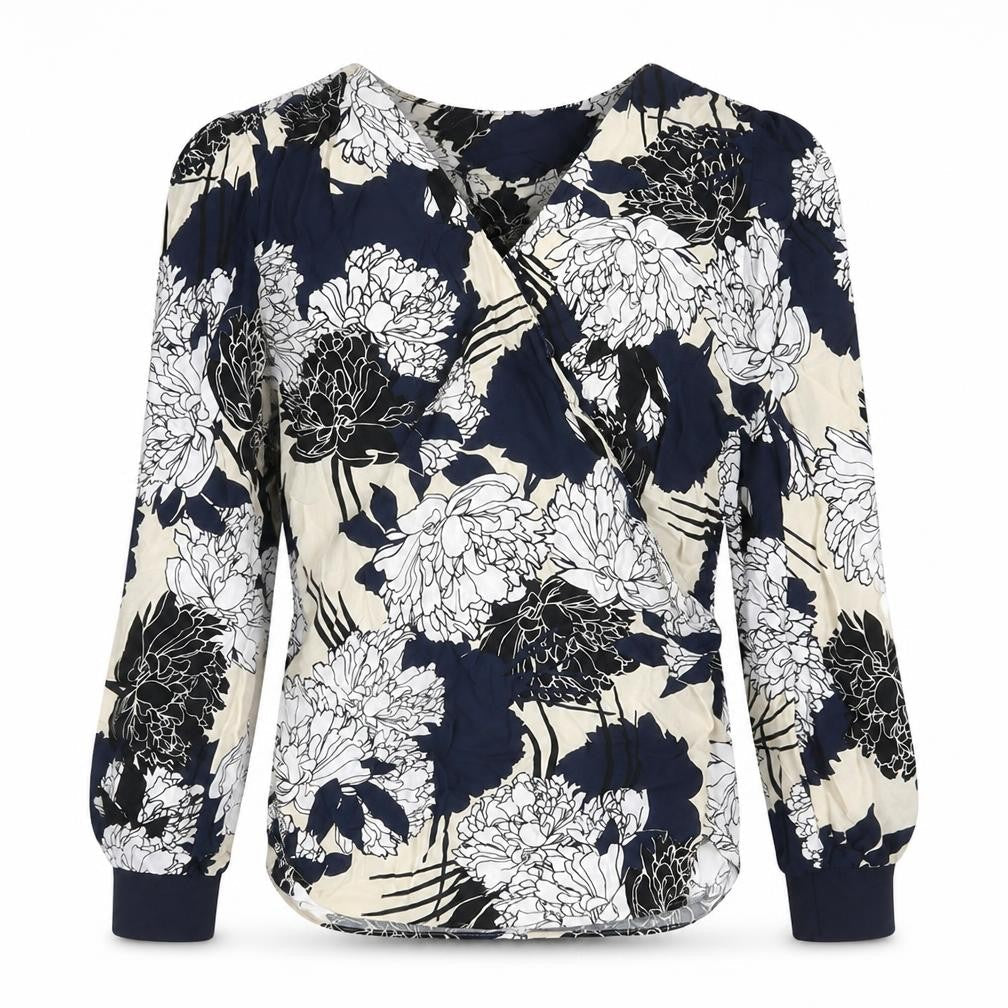 Marks & Spencer Womens Multicoloured Floral Polyester Wrap Blouse Size 8 Sweetheart