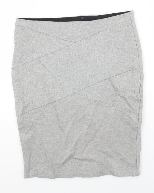 Stradivarius Womens Grey Viscose Straight & Pencil Skirt Size S