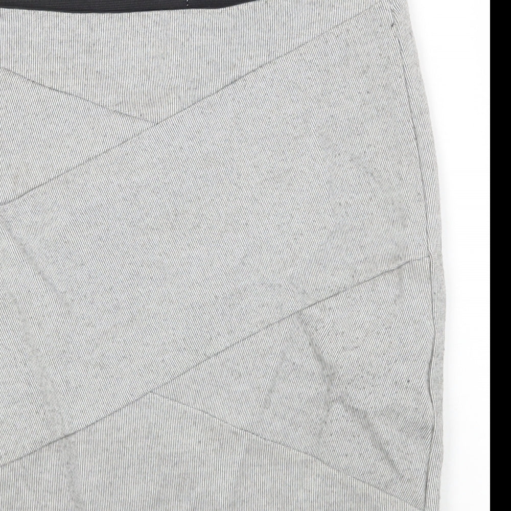 Stradivarius Womens Grey Viscose Straight & Pencil Skirt Size S