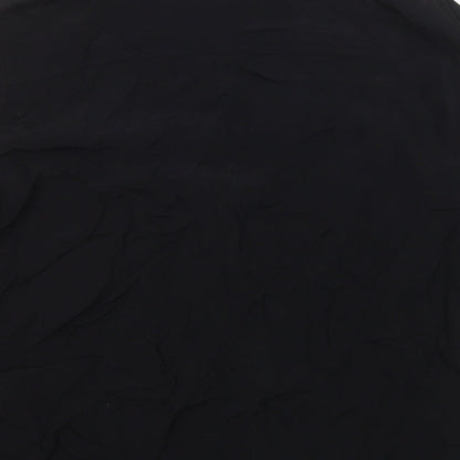 Marks & Spencer Womens Black Viscose Basic Button-Up Size 6 Collared
