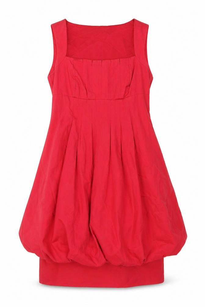 Coast Womens Red Cotton A-Line Size 12 Square Neck Zip
