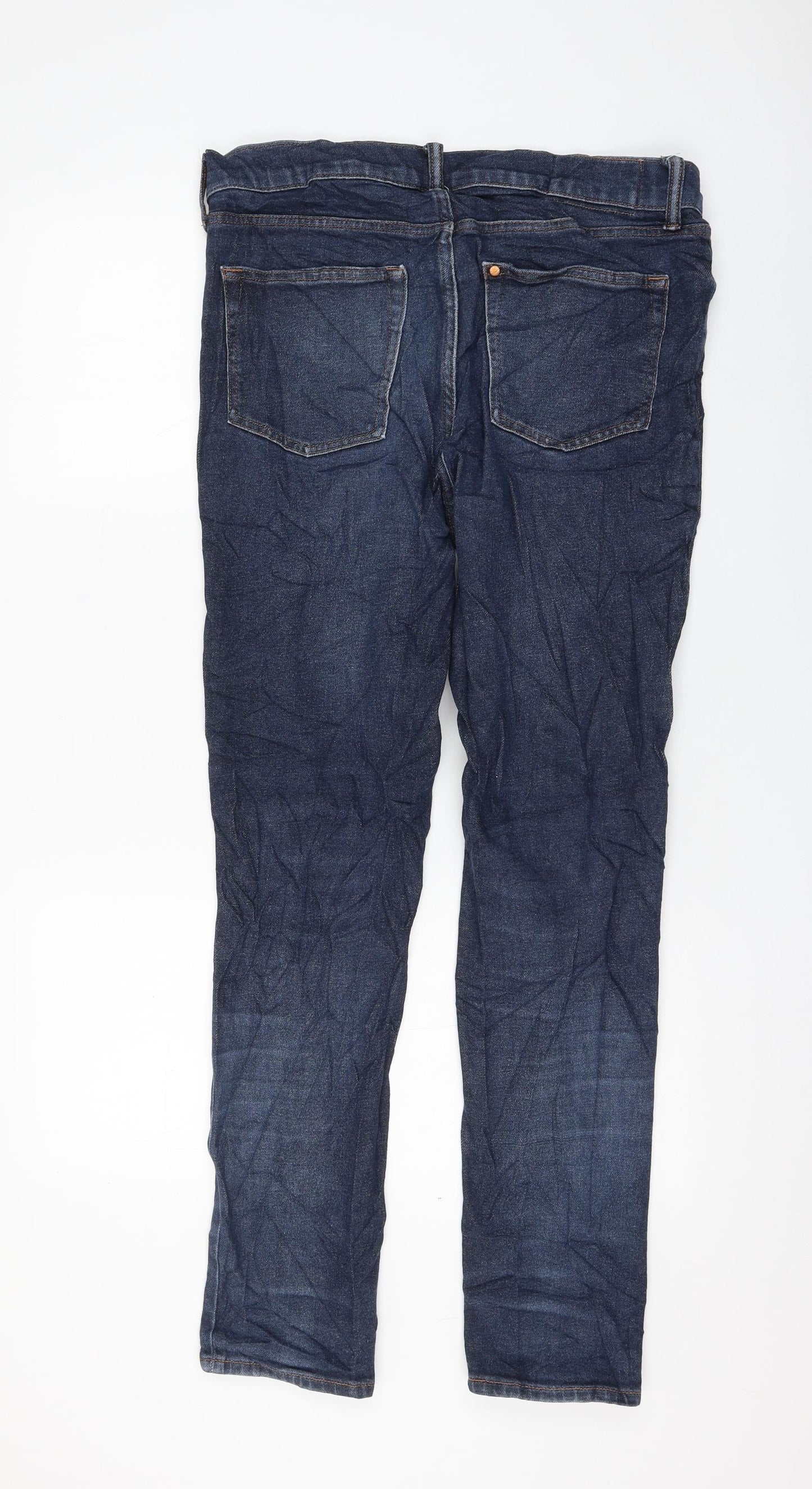 H&M Womens Blue Cotton Skinny Jeans Size 34 in L32 in Regular Zip