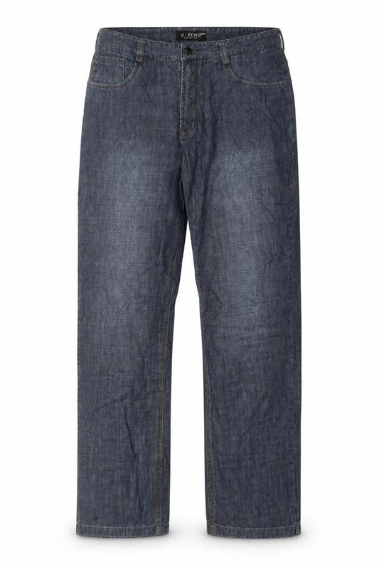 Cazero Collection Womens Blue Polyester Straight Jeans Size 34 in L30 in Regular Zip