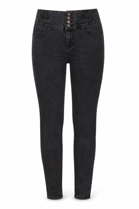 New Look Womens Black Cotton Skinny Jeans Size 8 L26 in Regular Zip