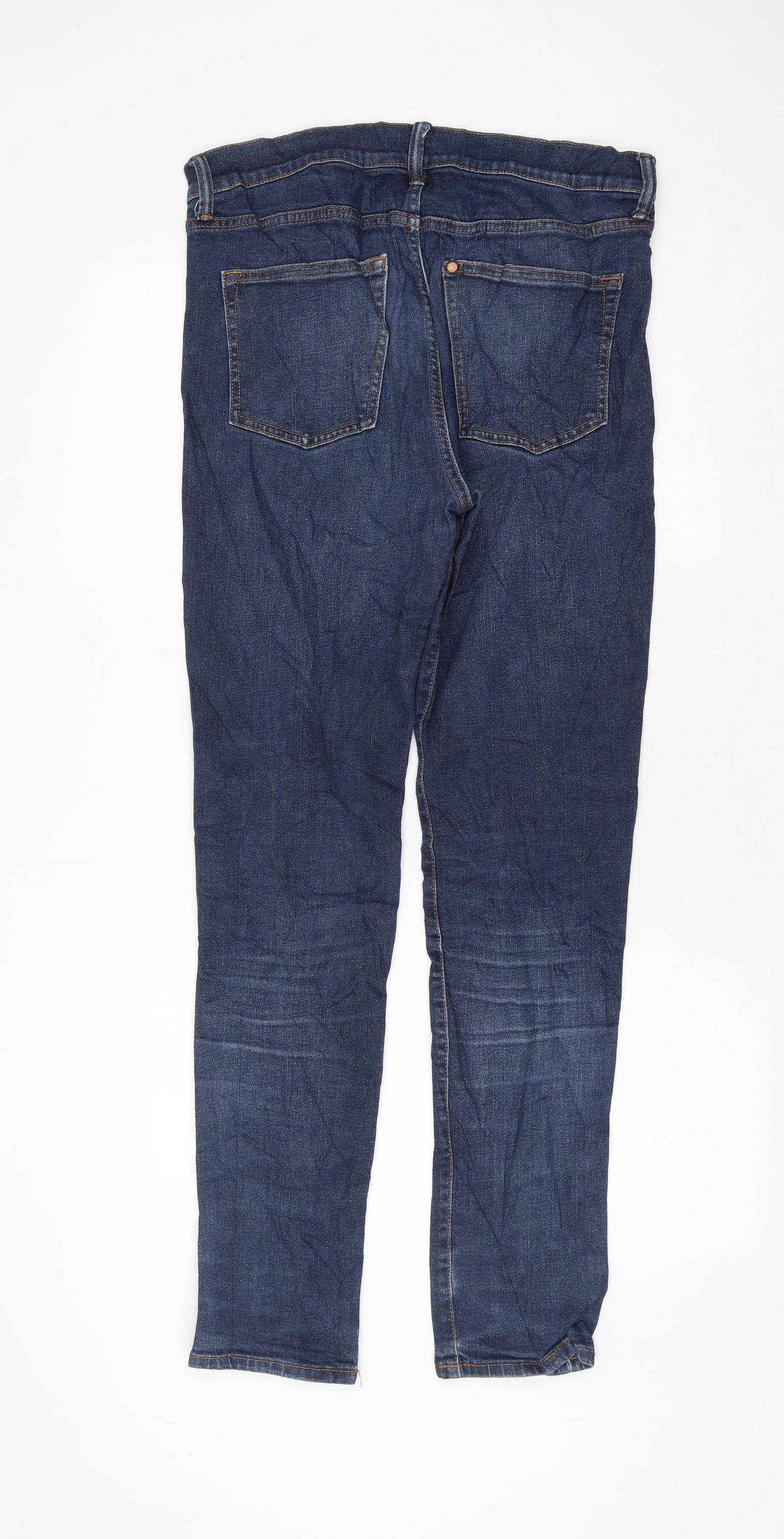 H&M Womens Blue Cotton Skinny Jeans Size 34 in L30 in Regular Zip