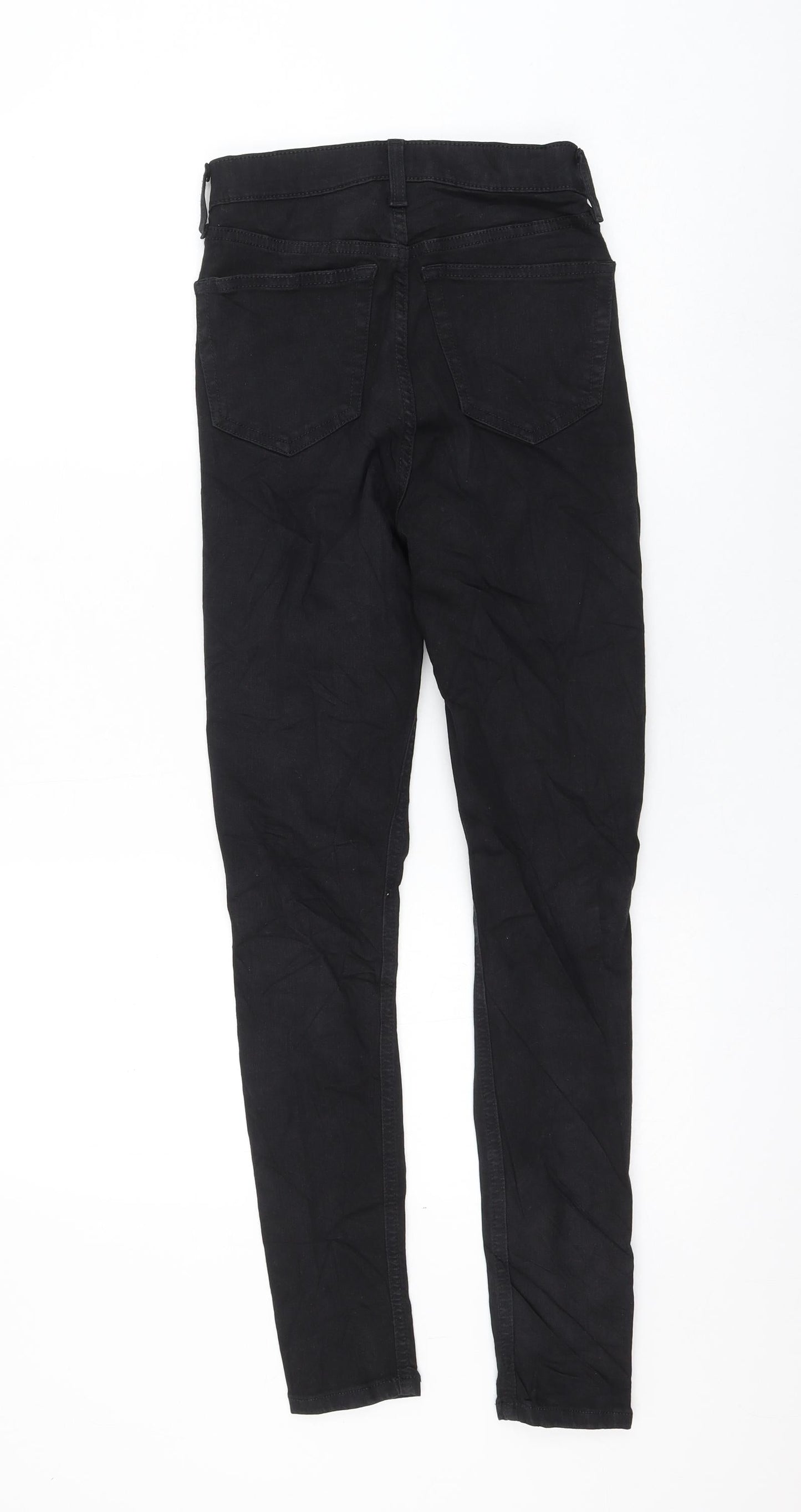 Topshop Womens Black Cotton Skinny Jeans Size 24 in L32 in Regular Zip
