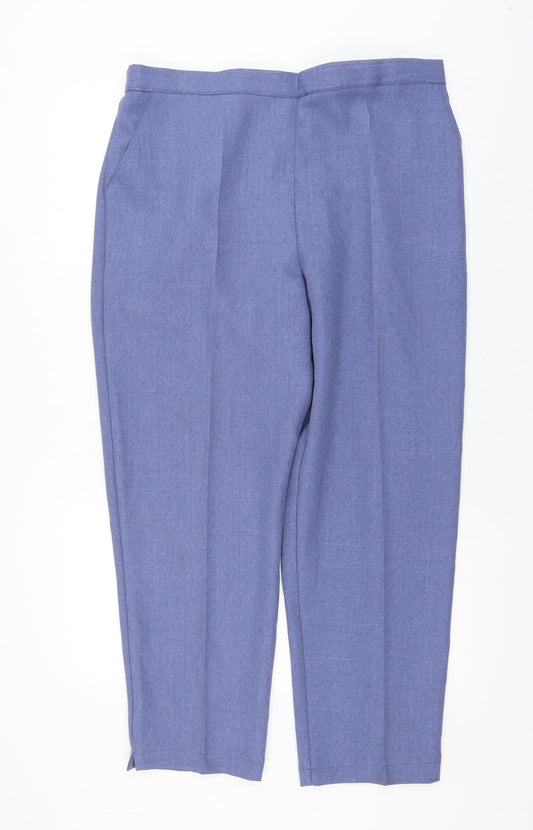 Emma Womens Blue Polyester Trousers Size 20 L28 in Regular