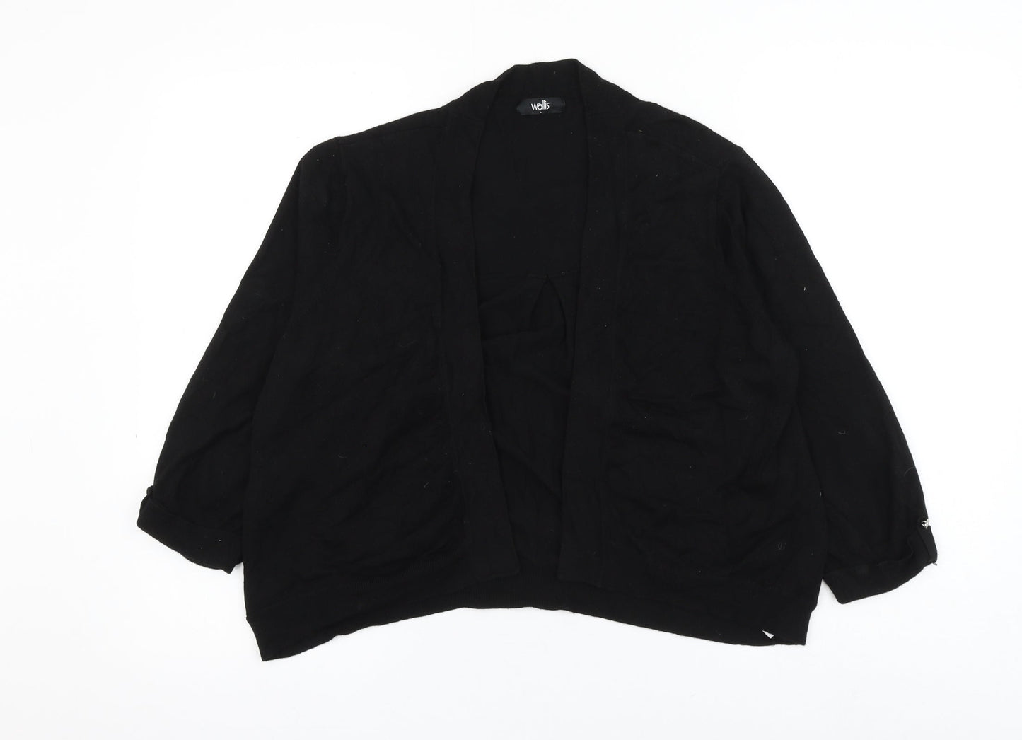 Wallis Womens Black V-Neck Viscose Cardigan Jumper Size L