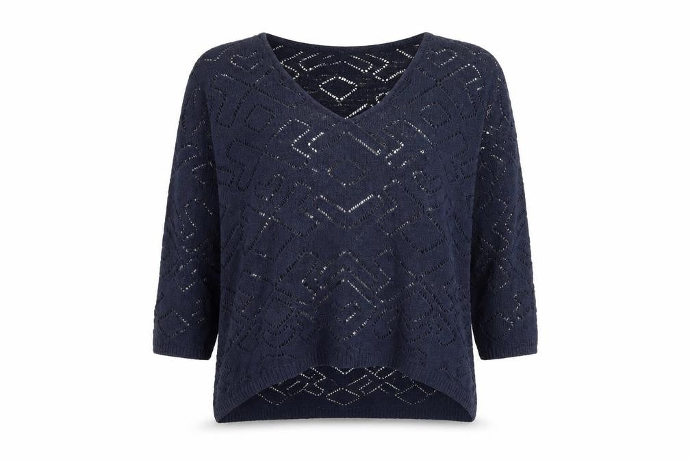 NEXT Womens Blue V-Neck Cotton Pullover Jumper Size 10