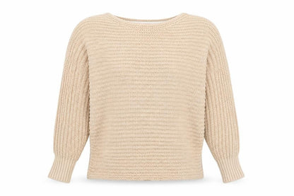 Forever New Womens Beige Boat Neck Cotton Pullover Jumper Size XS
