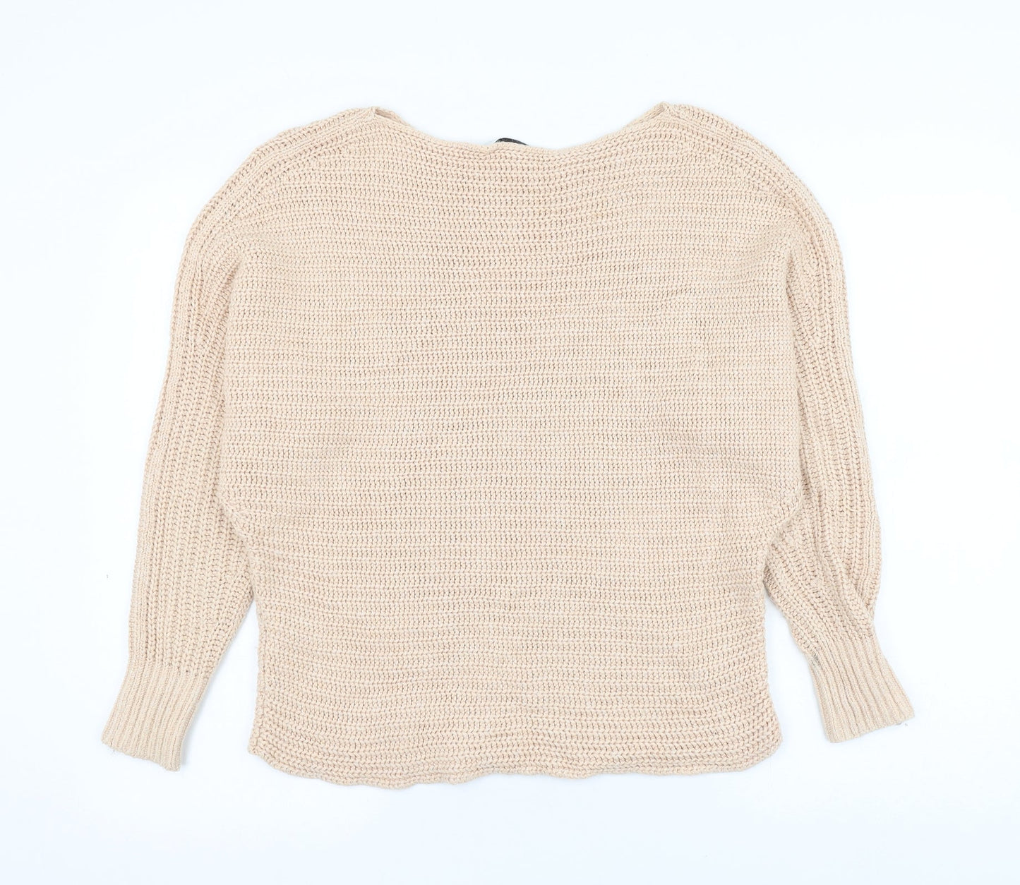 Forever New Womens Beige Boat Neck Cotton Pullover Jumper Size XS