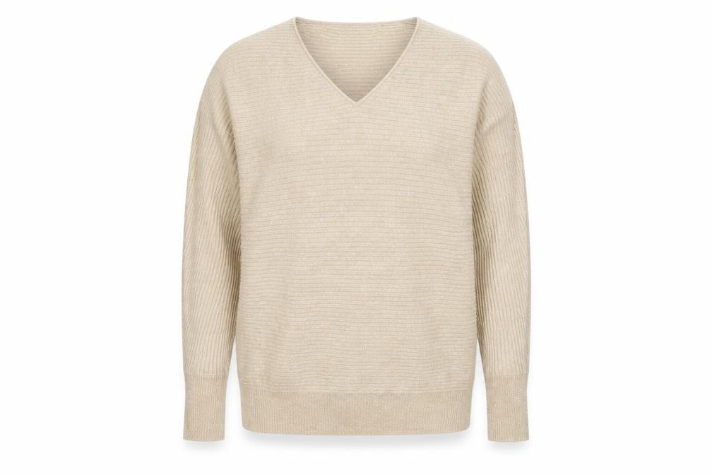 F&F Womens Gold V-Neck Viscose Pullover Jumper Size 8