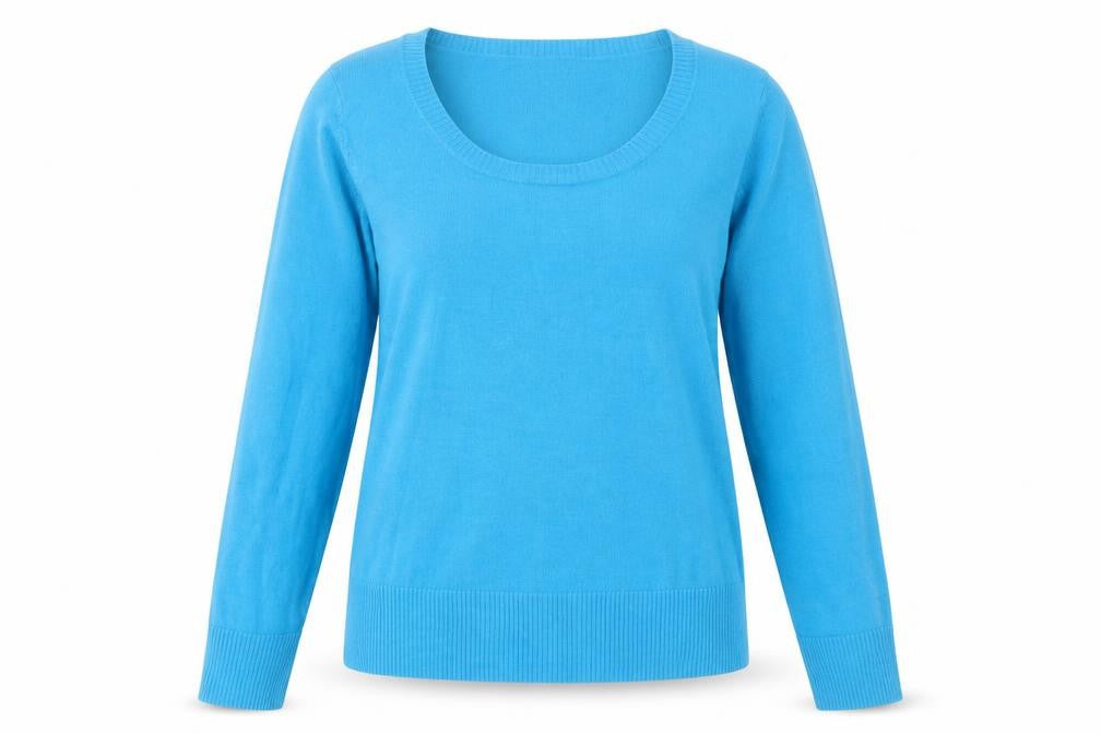 Sarah Hamilton Womens Blue Scoop Neck Acrylic Pullover Jumper Size XL