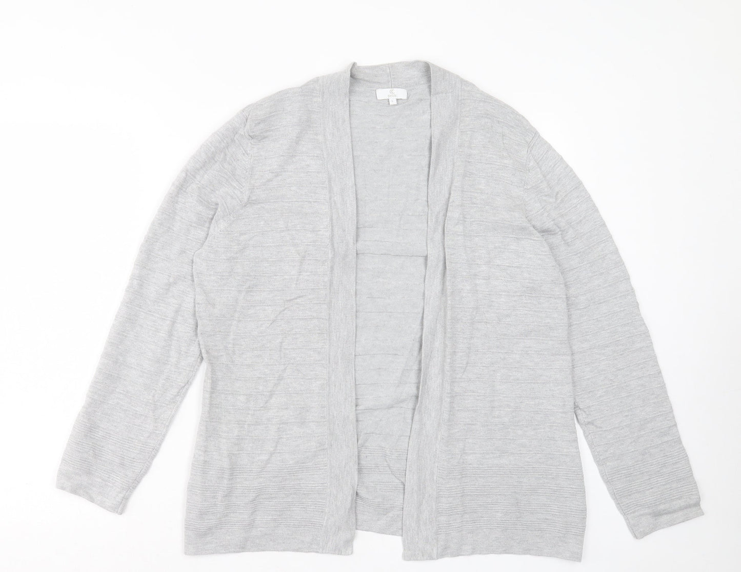 CC Womens Grey V-Neck Viscose Cardigan Jumper Size L