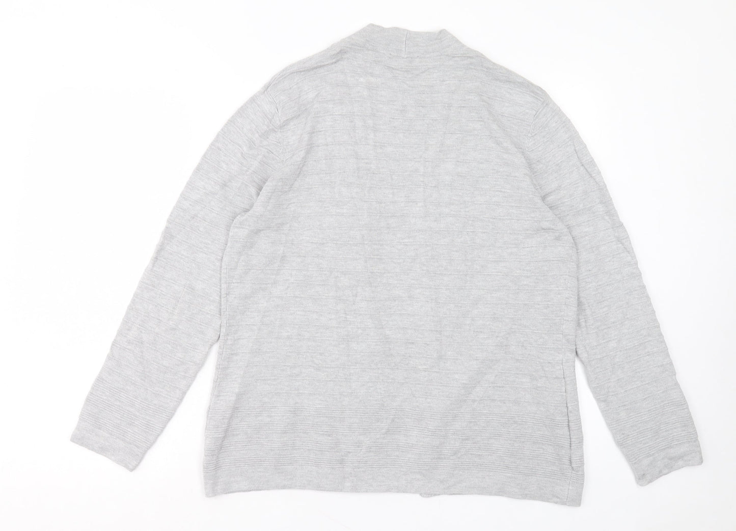 CC Womens Grey V-Neck Viscose Cardigan Jumper Size L