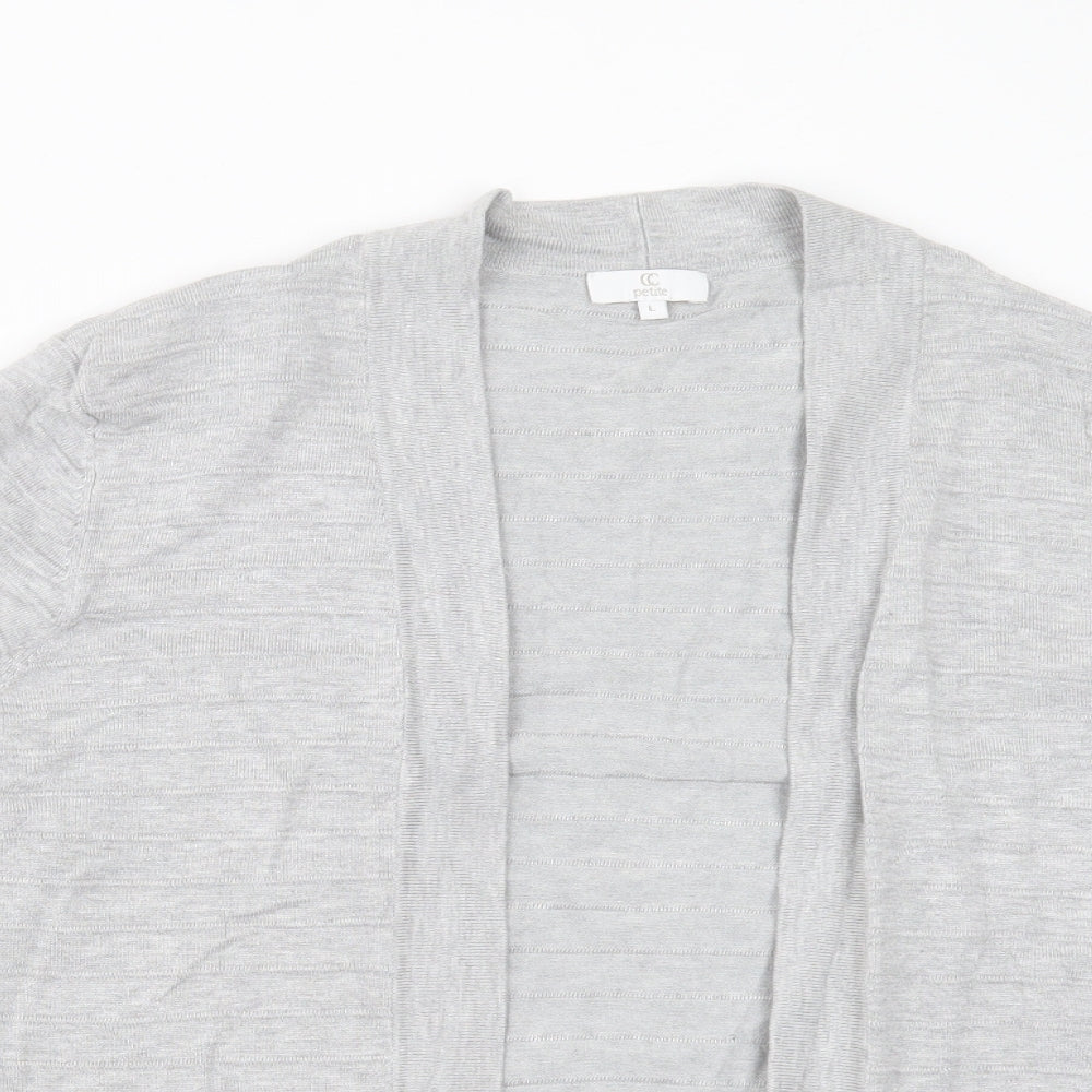 CC Womens Grey V-Neck Viscose Cardigan Jumper Size L