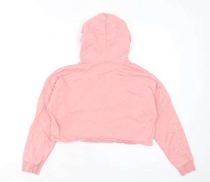 Preloved George Girls Pink Cotton Pullover Hoodie Size 8-9 Years Pullover - Pudsey - Back