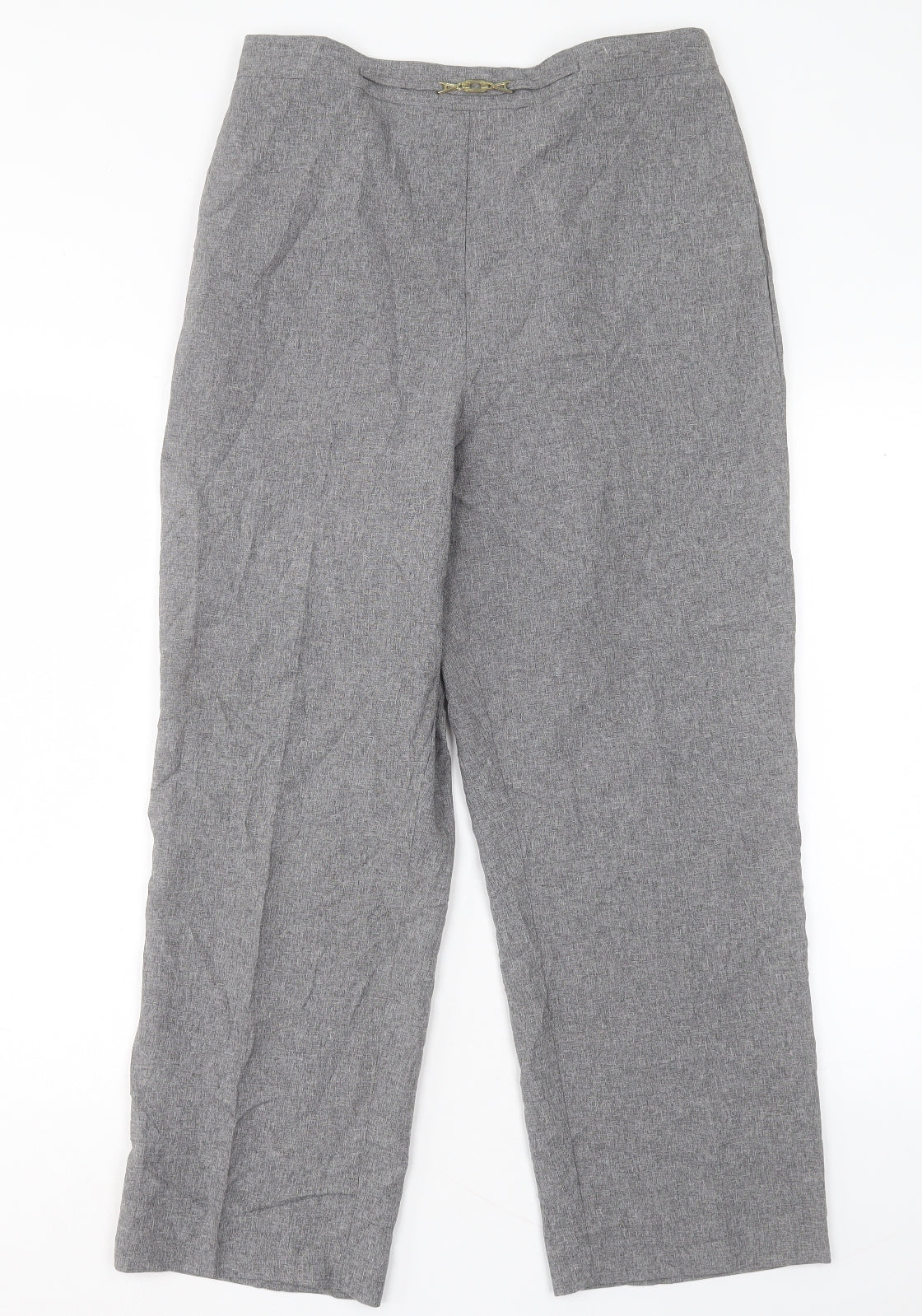 BHS Womens Grey Polyester Trousers Size 14 L27 in Regular
