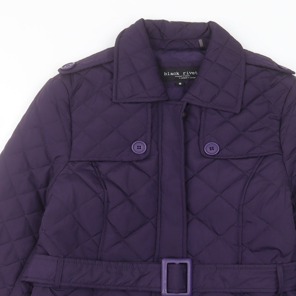 Black Rivet Womens Purple Jacket Size 10 Zip