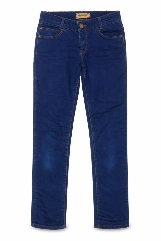 Blue Effect Girls Blue Cotton Straight Jeans Size 13 Years Regular Button