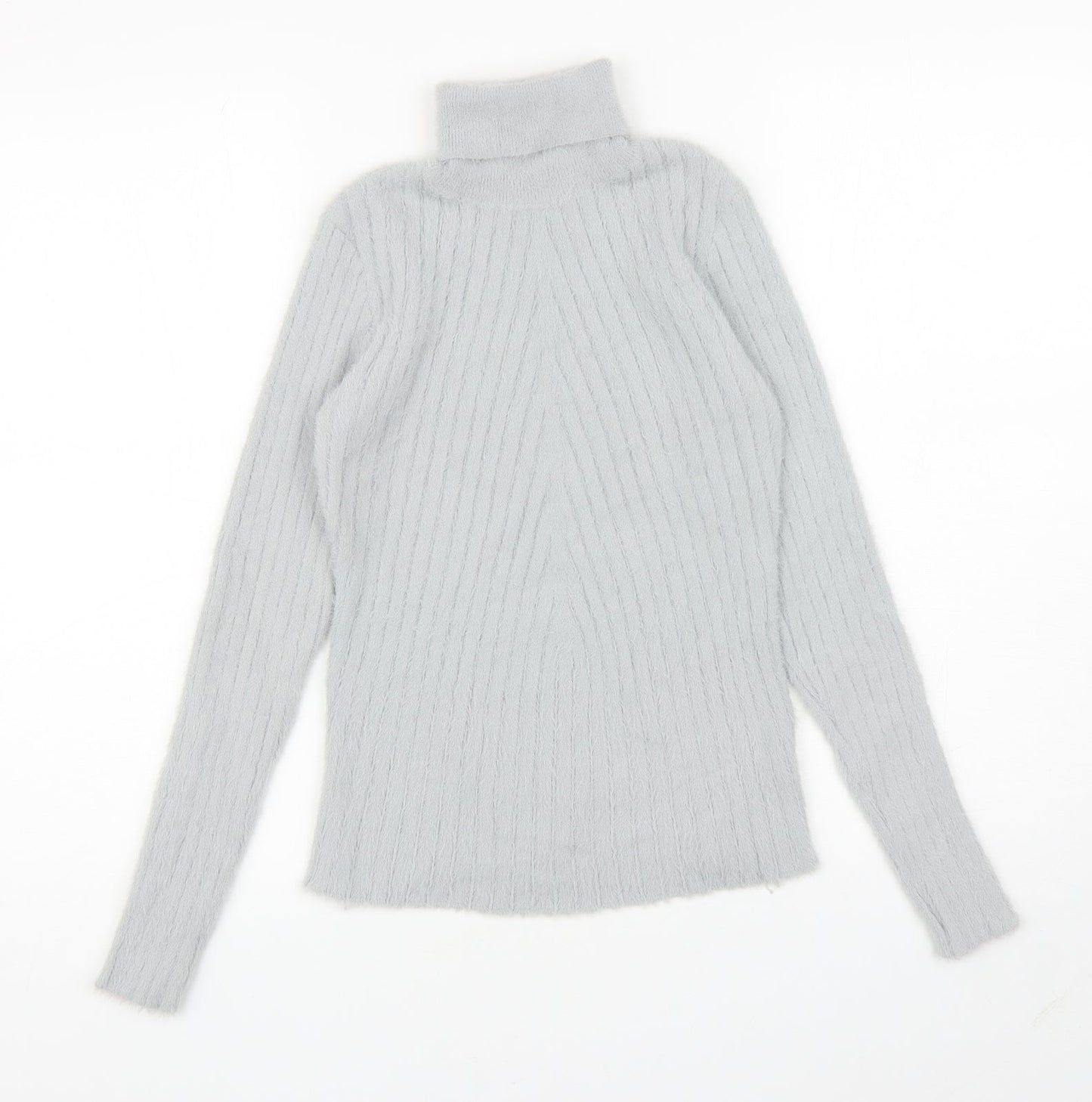 QED London Womens Grey Roll Neck Polyester Pullover Jumper Size M