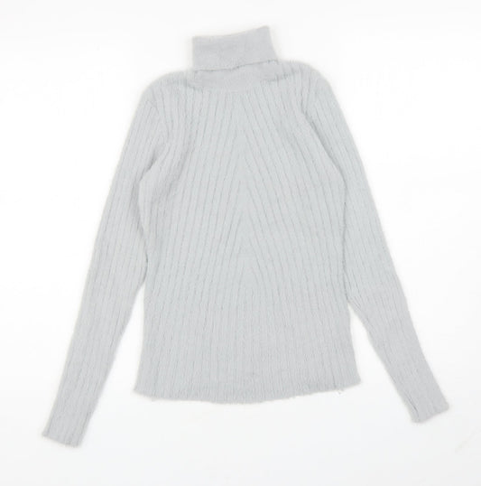 QED London Womens Grey Roll Neck Polyester Pullover Jumper Size M