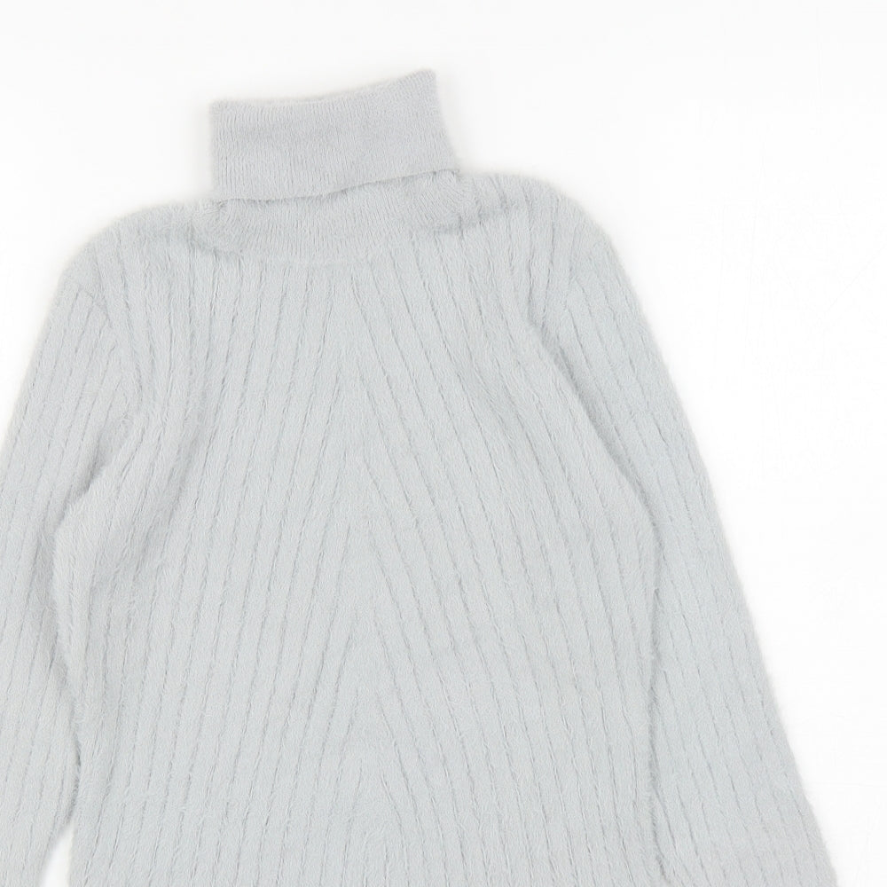 QED London Womens Grey Roll Neck Polyester Pullover Jumper Size M