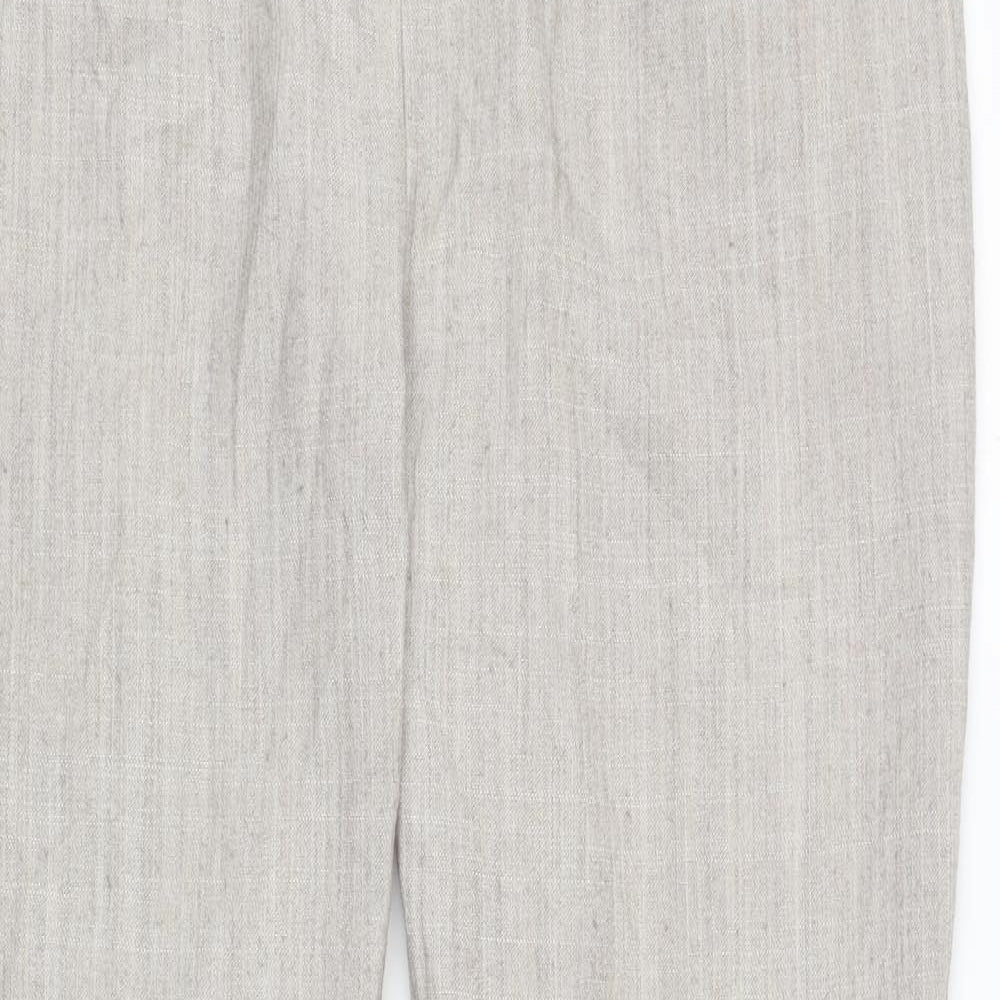 Damart Womens Beige Polyester Carrot Trousers Size 18 L29 in Regular Zip