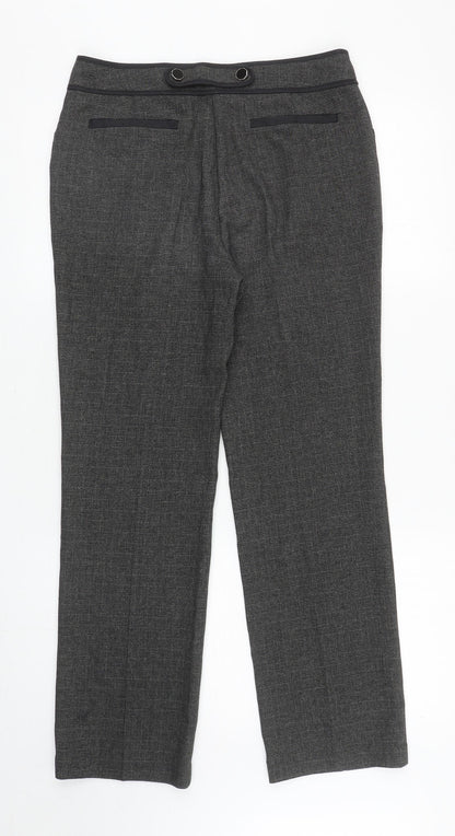 Per Una Womens Grey Polyester Carrot Trousers Size 8 L27.5 in Regular Zip - Short