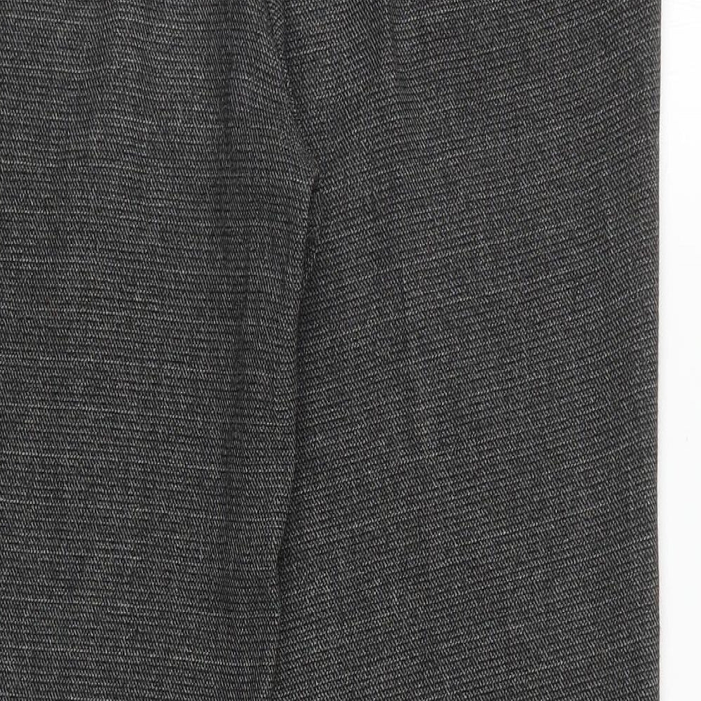 Per Una Womens Grey Polyester Carrot Trousers Size 8 L27.5 in Regular Zip - Short